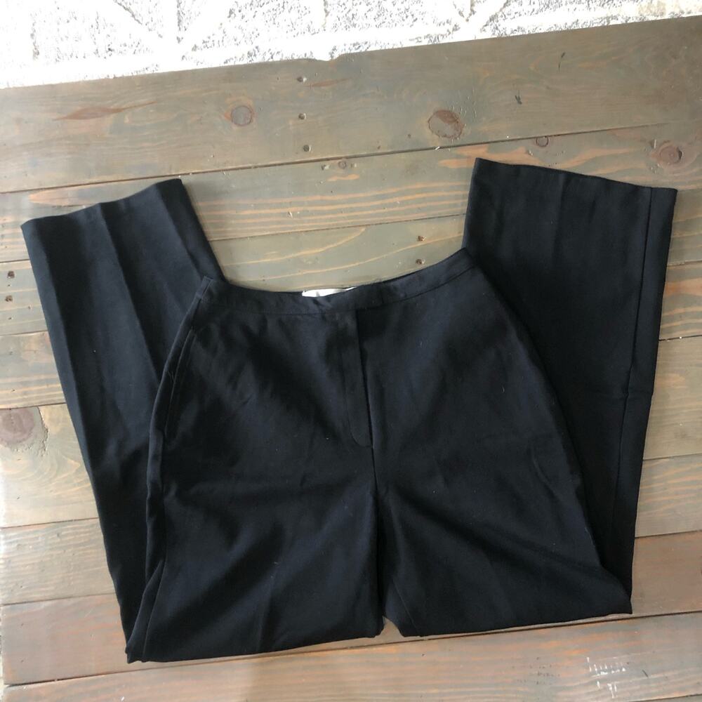 Valerie Stevens vintage black wide leg high waist knit pants women's size small